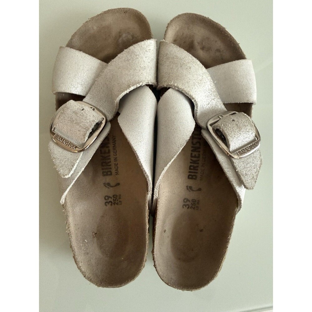 Birkenstock Siena Suede Leather Sandals Women’s 39 US 8 Taupe Cross Strap